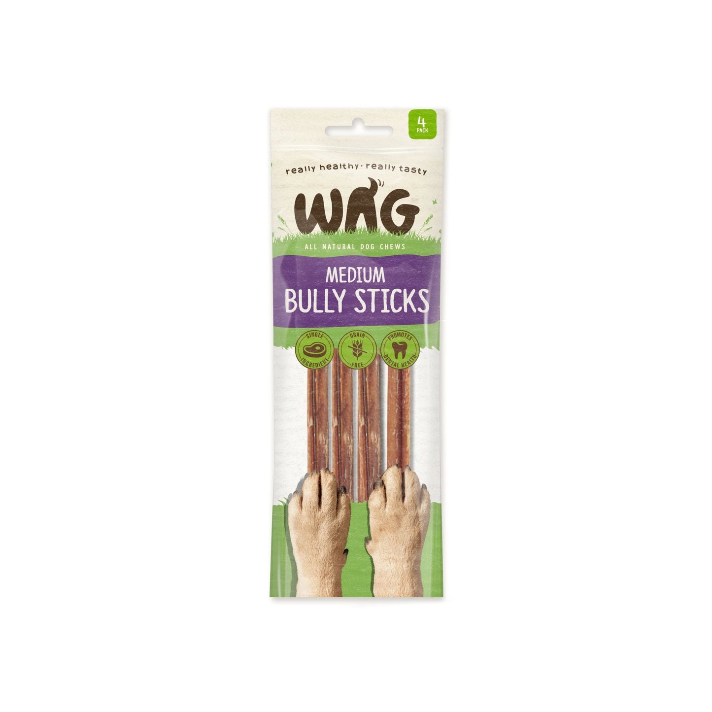 WAG Bully Stick Medium 4 Pack - Woonona Petfood & Produce