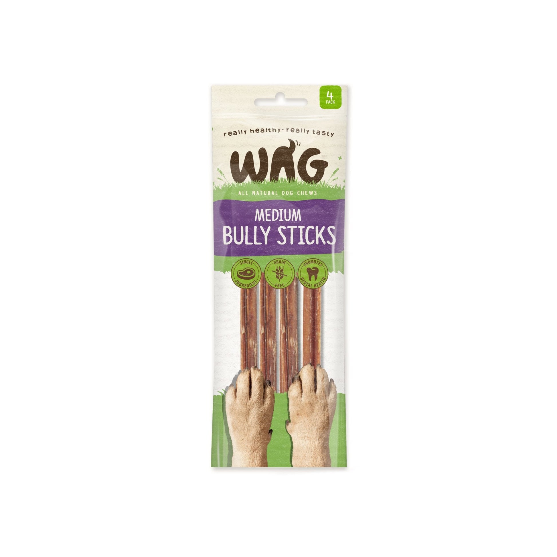 WAG Bully Stick Medium 4 Pack - Woonona Petfood & Produce