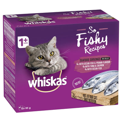 Whiskas 12x85g So Fishy Seafood MVMS - Woonona Petfood & Produce