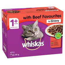 Whiskas Wet Cat Food 12x85g Beef - Woonona Petfood & Produce