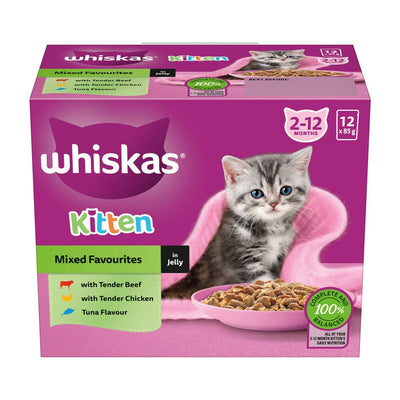 Whiskas Wet Kitten Food 12x85g Mixed Favourites in Jelly - Woonona Petfood & Produce