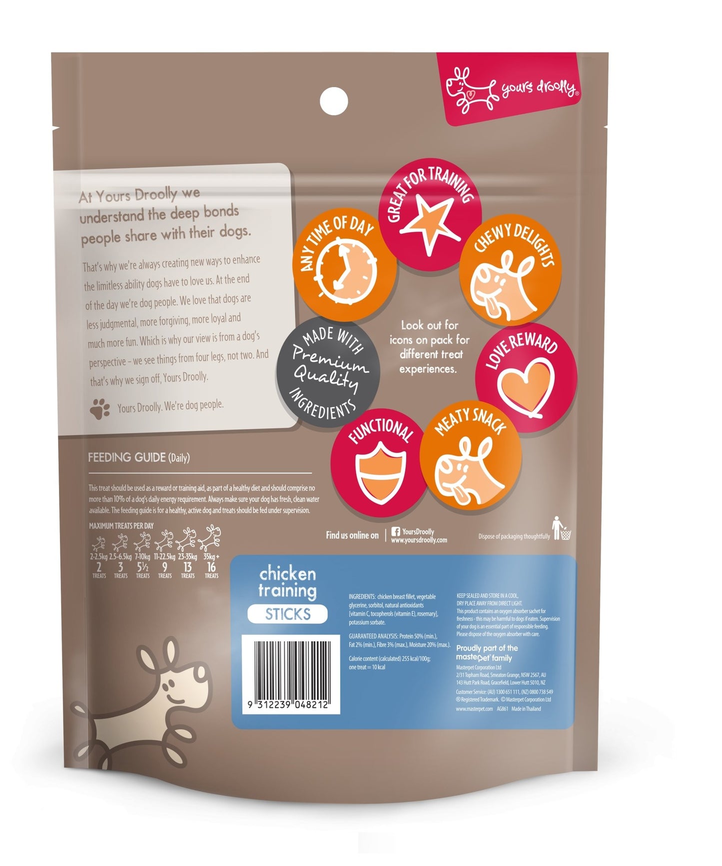 Yours Droolly Chicken Training Sticks 500g - Woonona Petfood & Produce