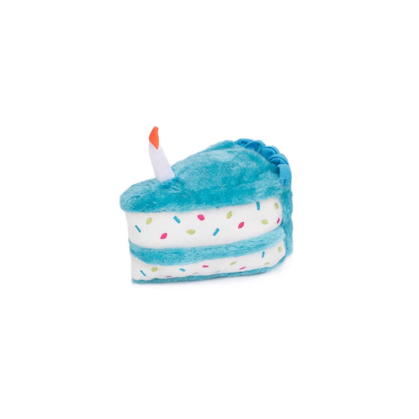 Zippy Paws Plush Birthday Cake with Blaster Squeaker Blue - Woonona Petfood & Produce