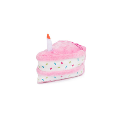 Zippy Paws Plush Birthday Cake with Blaster Squeaker Pink - Woonona Petfood & Produce