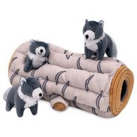 Zippy Paws Zippy Burrow Interactive Dog Toy Wolf and Log - Woonona Petfood & Produce